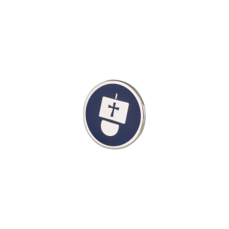 Broche de Solapa Alma Hispania Carabela Esmaltado en Azul 18mm - Gemelolandia