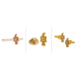 Pack Completo de Gemelos Pasador y Pin del Águila Visigoda