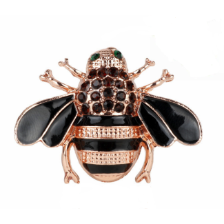 Broche Abeja Negra de Cristal  01 - Gemelolandia