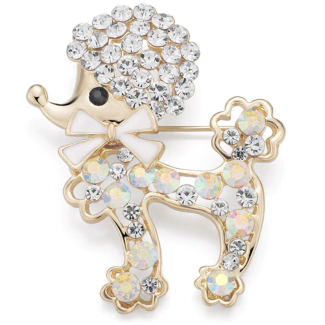 Broche Caniche Cristal 3,7 x 4,6 cm - Gemelolandia