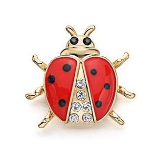 Broche Mariquita Cristal Brooch Beetle Pin Crystal 2,6cm - Gemelolandia
