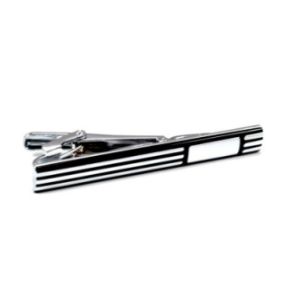 Pasador de Corbata Black Stripes on Steel