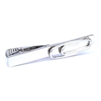 Pasador de corbata Clip Plateado 01