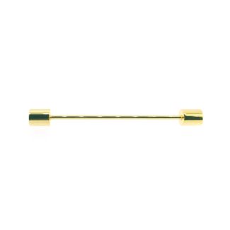 Collar Bar Alfiler de Cuello Golden Cilinder Plain End 01