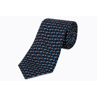 Corbata de Seda Twill Boston Azul Marino - Gemelolandia