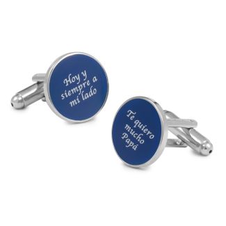 Wedding Shirt Cufflinks Phrases Today and Always by my Side + I Love You Very Much Papa Blue 15mm - Gemelolandia