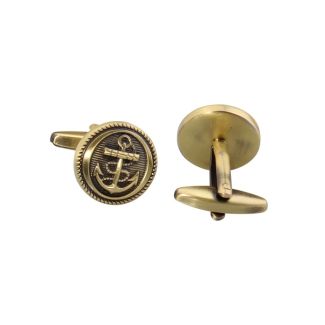 Gemelos de Camisa Ancla dorada 15mm - Gemelolandia