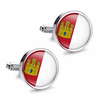 Gemelos de Camisa Magglass Bandera de Castilla la Mancha 16mm - Gemelolandia