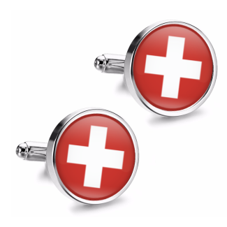 Gemelos de Camisa Magglass Bandera Suiza Switzerland - Gemelolandia