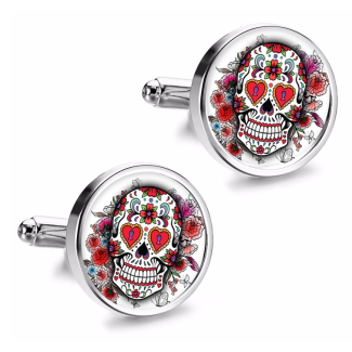 Gemelos de Camisa Magglass Calavera Catrina Nº21 16mm - Gemelolandia