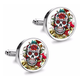 Gemelos de Camisa Magglass Calavera Catrina Nº23 16mm - Gemelolandia