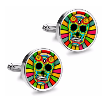 Gemelos de Camisa Magglass Calavera Catrina Nº9 16mm - Gemelolandia