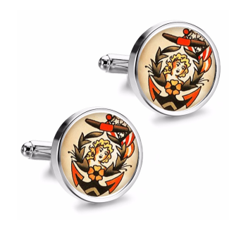 Gemelos de Camisa Magglass Vintage Tattoo Nº10 16mm - Gemelolandia