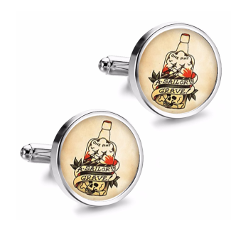 Gemelos de Camisa Magglass Vintage Tattoo Nº14 16mm - Gemelolandia