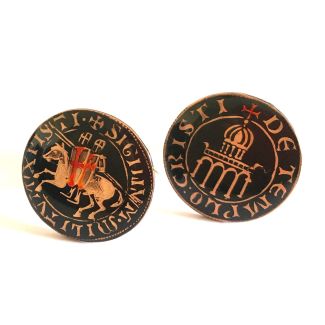 Gemelos de Camisa Moneda Templarios Sello de los Soldados de Cristo Sigillum Militum Xpisti 01