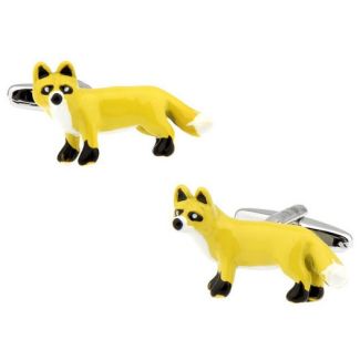Gemelos de Camisa Zorro Esmaltado Amarillo 01
