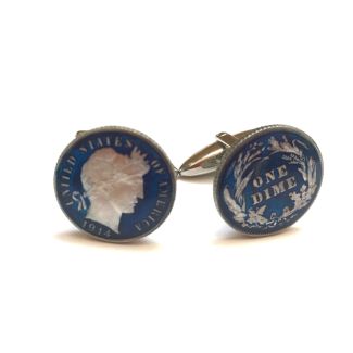 Gemelos Moneda One Dime USA 1914 AZUL 01
