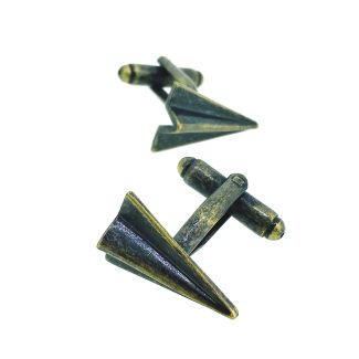 Gemelos para Camisa Avión de Papel Bronce - Gemelolandia