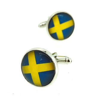Gemelos para Camisa Bandera de Suecia Redonda - Gemelolandia