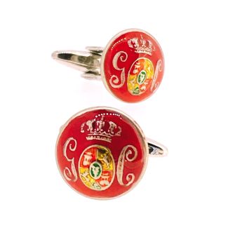 Gemelos para Camisa Boton Guardia Civil Original del S.XIX Color Rojo - Gemelolandia