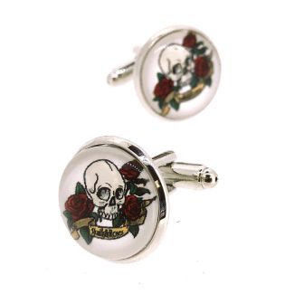 Gemelos para Camisa Calaveras Tattoo Skull & Roses - Gemelolandia