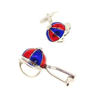 Gemelos para Camisa Casco de Jockey Azul y Roja - Gemelolandia