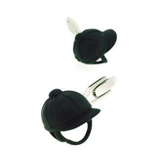 Gemelos para Camisa Casco de Jugador de Polo Negro 3D - Gemelolandia