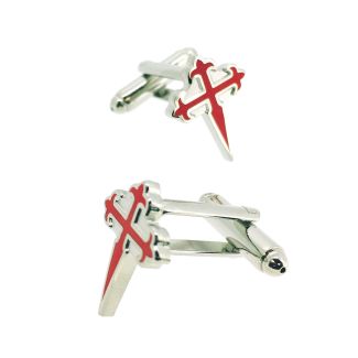 Gemelos para Camisa Cruz de Santiago Plateado - Gemelolandia