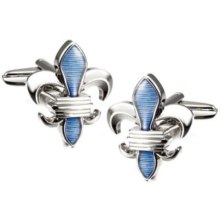 Gemelos para camisa Flor de Lys Blue and Steel - Gemelolandia