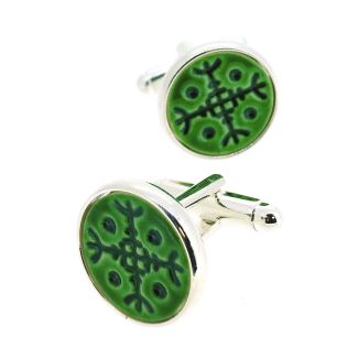 Gemelos para Camisa Kimu Runa de la Fortaleza Color Verde - Gemelolandia