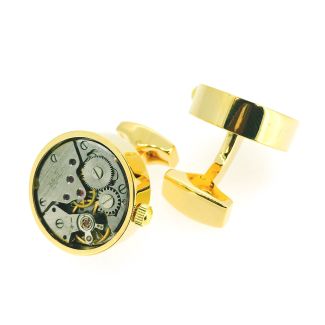 Gemelos para Camisa Mecanismo Gold Rounded Mod I 01