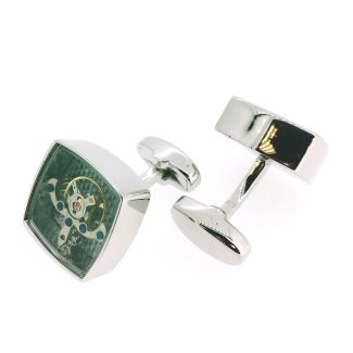 Gemelos para Camisa Mecanismo Steampunk Plated Square 01