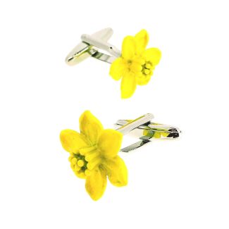 Gemelos para Camisa Narciso Amarillo de Gales Welsh Daffodil Cufflinks - Gemelolandia