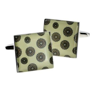 Gemelos para camisa Rectangulares Flores Retro-Gemelolandia