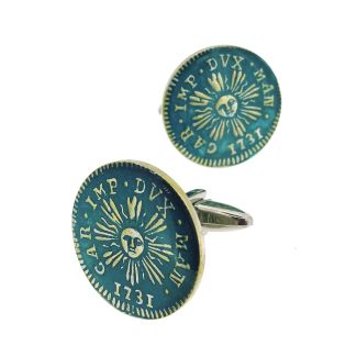 Gemelos para Camisa Replica Moneda Italia Soldo di Montova 1731 Carlo IV - Gemelolandia