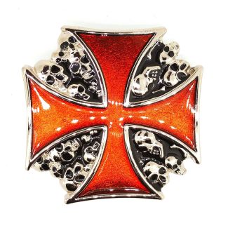 Hebilla de Cinturón Cruz Celta y Calaveras 7,5cm