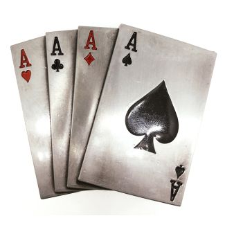 Hebilla de Cinturón Poker de Ases 7,5x6,5cm-Gemelolandia