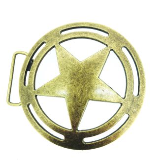 Hebilla de Cinturón Estrella de Sheriff Dorada 10 cm  - Gemelolandia