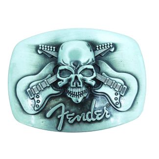 Hebilla de Cinturón Fender Cross Guitars & Skull - Gemelolandia