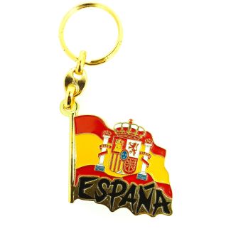 Llavero Bandera España Ondeada Letras - Gemelolandia