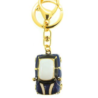 Llavero Coche Mini Esmaltado Azul Marino - Gemelolandia