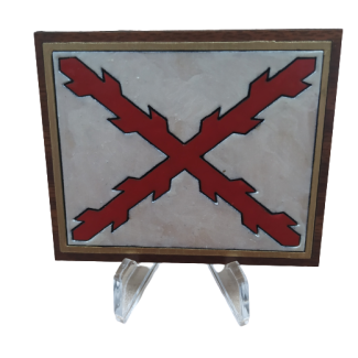 Metopa Madera Aspa de Borgoña Cruz de San Andrés HandMade 6,5x5,5cm - Gemelolandia