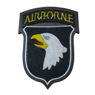 Metopa Madera US 101 Airborne Division HandMade mod 2 7,5x6cm - Gemelolandia