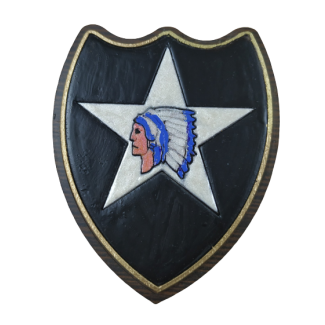 Metopa Madera  US Army Indian Division HandMade 7,5x6cm - Gemelolandia
