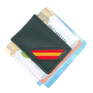 Money Clip Pinza de Billetes Piel Negra Bandera de España - Gemelolandia