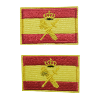 Pack 2 Parches Termoadhesivos Bandera España Guardia Civil 6x3,8cm - Gemelolandia