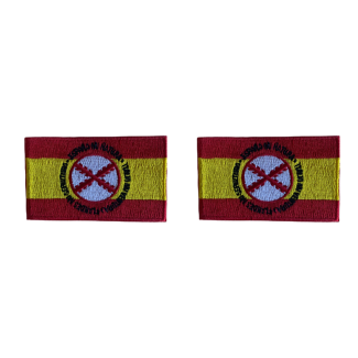 Pack 2 Parches Termoadhesivos Bandera España Lema Tercios de Flandes 8x5cm - Gemelolandia