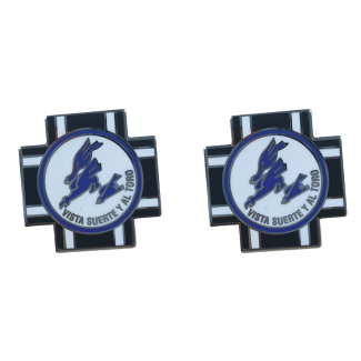 Pack 2 Pins de Solapa Escuadrilla Azul Cruz 22mm - Gemelolandia