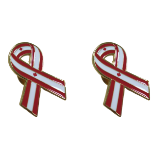 Pack 2 Pins de Solapa Lazo Bandera Canada Ribbon Flag Canada 30x25mm - Gemelolandia
