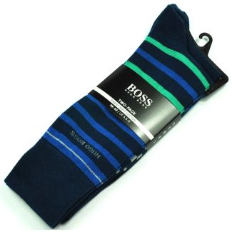 Pack Calcetines de Caballero Hugo Boss Talla 39-42 Navy & Navy Stripes 01